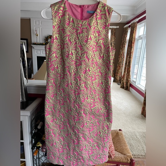 J. McLaughlin Dresses & Skirts - GUC - J. McLaughlin-Size 6. Gold/Pink sheath dress🩷💛